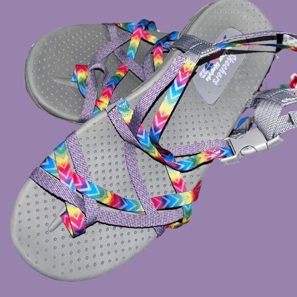 NWOB Skechers Reggae Bright Direction Vegan Strappy Sport Sandal 8 - Picture 1 of 5